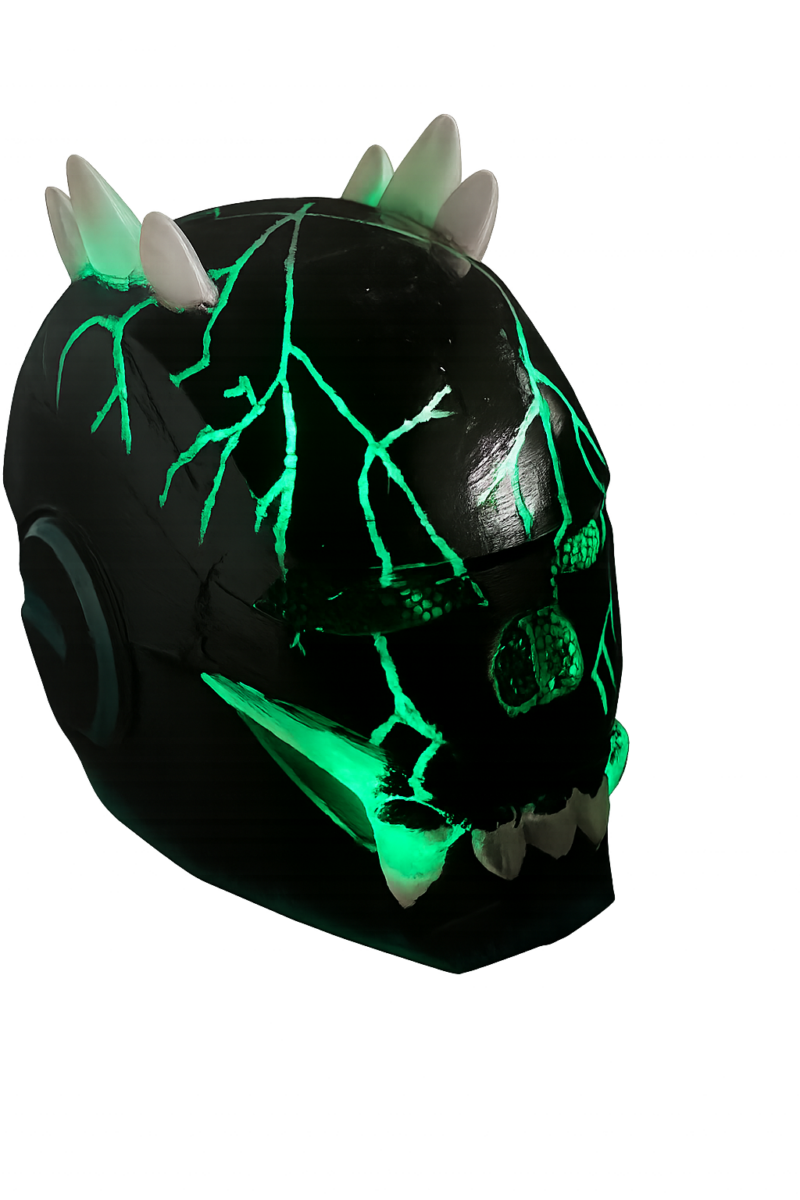 Neon Green Skeleton Skull Mask – 3D Printed Cosplay Mask