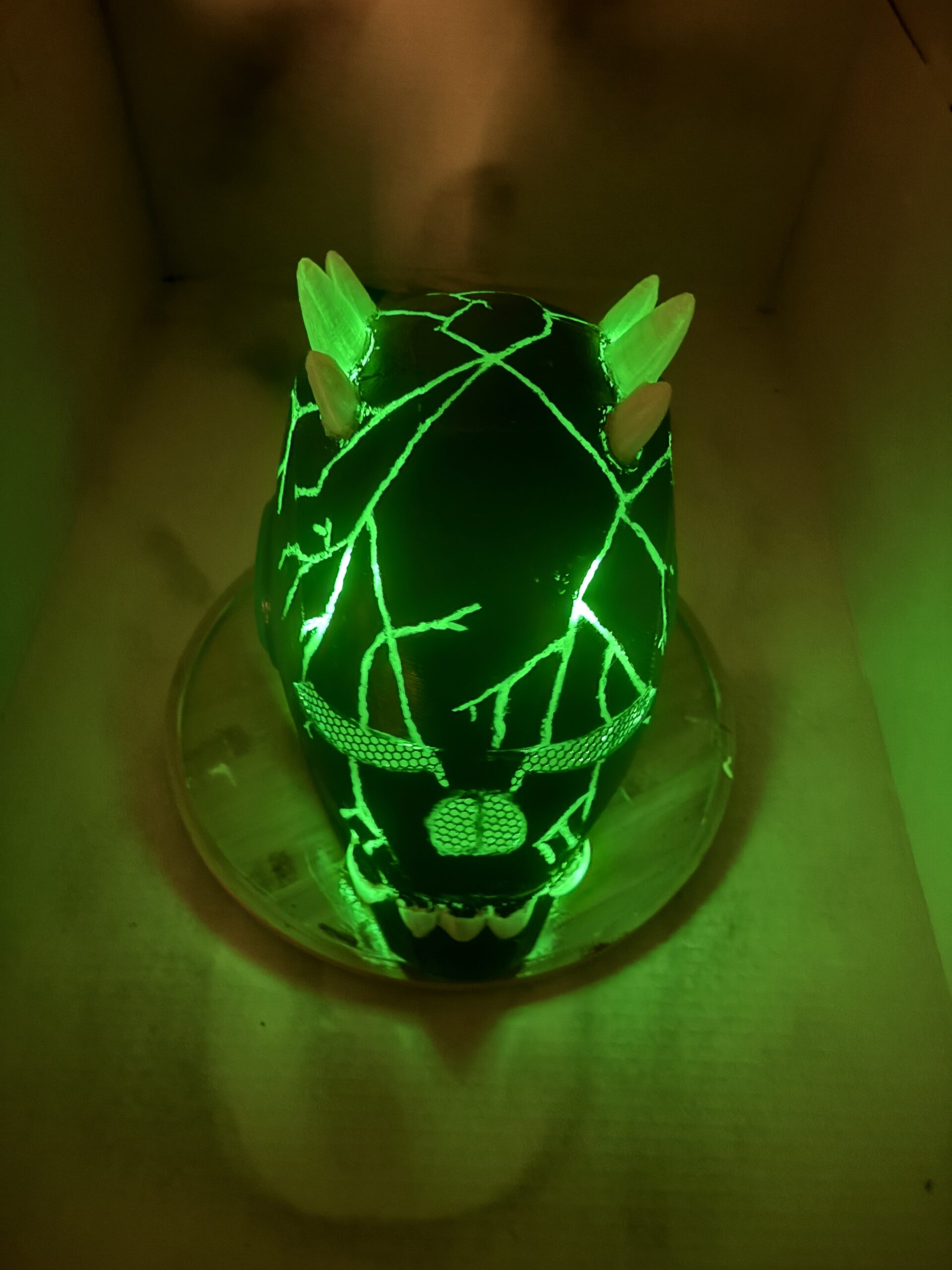 Neon Green Skeleton Skull Mask – 3D Printed Cosplay Mask